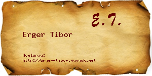 Erger Tibor névjegykártya